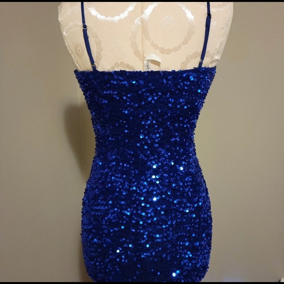 Blue sequence dress sz s - Picture 2 of 3